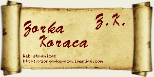 Zorka Koraca vizit kartica